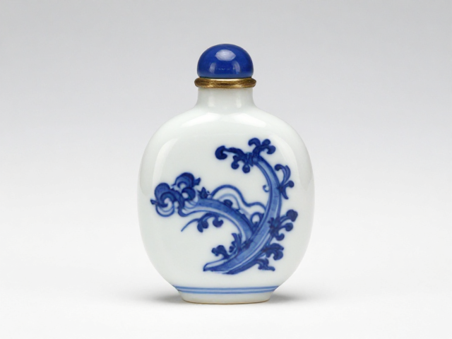 康雍雅致内画鼻烟壶，白地青花蓝配色鉴赏