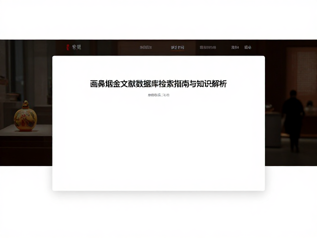 博物馆网站内画鼻烟壶文献数据库检索指南与知识解析