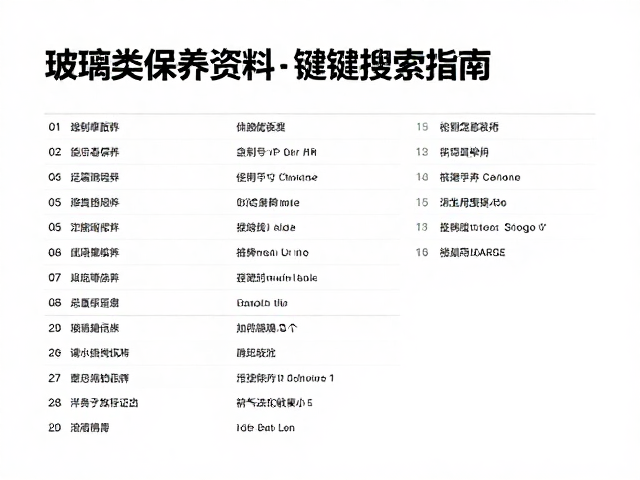 玻璃类保养资料的核心关键词体系构建