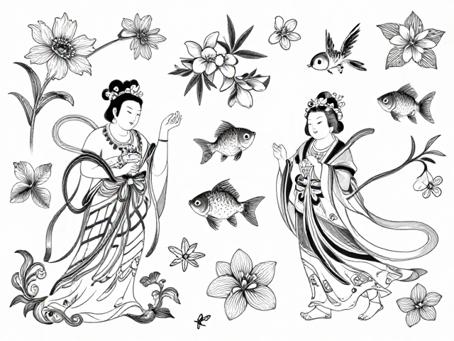神话人物纹样的叙事性与线条张力