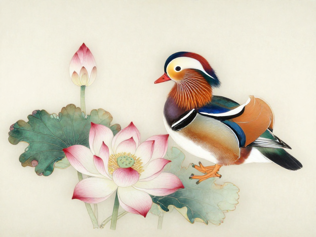 内画花鸟荷花鸳鸯的题材渊源与文化隐喻
