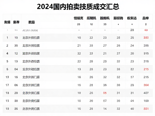 2024国内拍卖成交记录,馆藏编号期刊版权威数据汇总