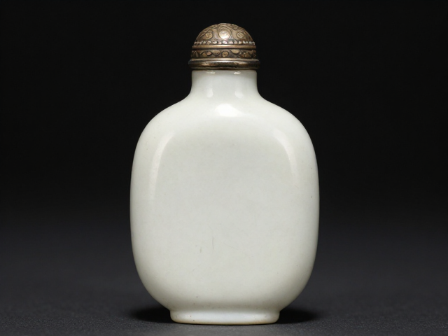 晚清乳白地鼻烟壶,浅淡简约配色,复古雅色尽显东方美学