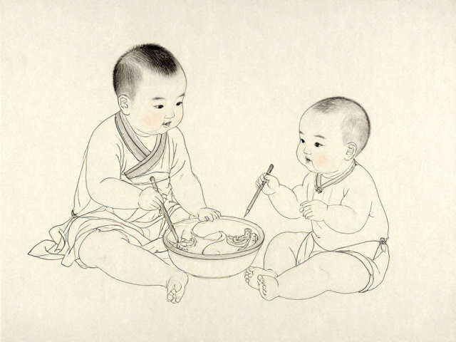 婴戏图临摹中的笔法还原与线条质感
