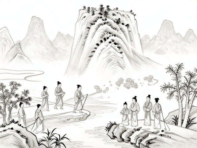 山水人物题材的构图与表现逻辑