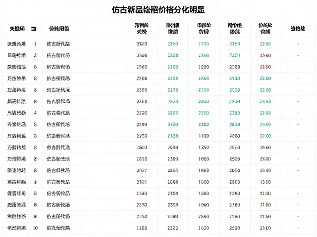 仿古新品市场呈现显著的价格两极分化特征