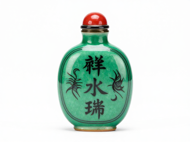 珐琅彩鼻烟壶的视觉语言:绿釉与墨线的色彩博弈