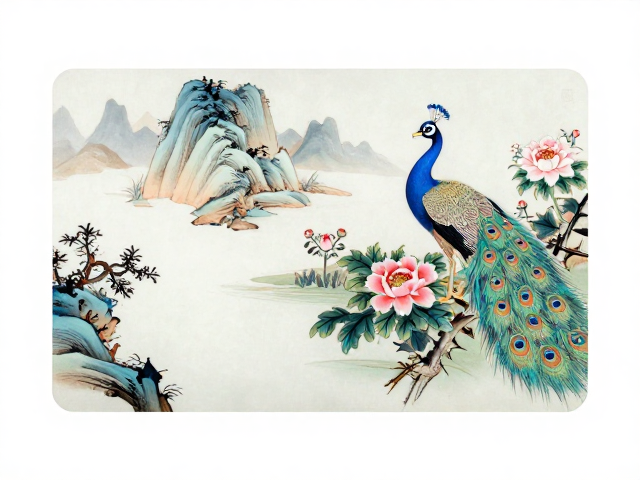 内画山水纹样与孔雀牡丹成套系列的艺术渊源