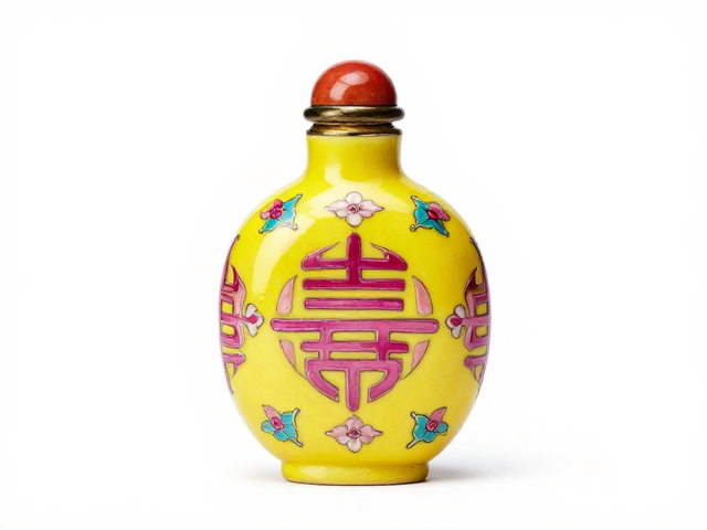 宫廷明黄鼻烟壶的视觉语言与釉色工艺