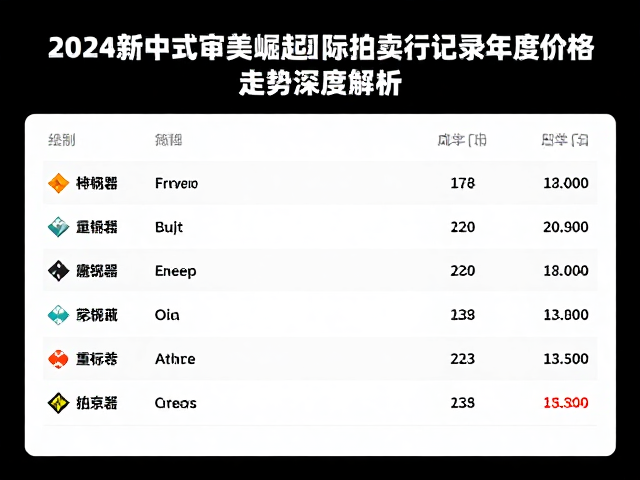 国际拍卖行重点拍品与成交数据回溯