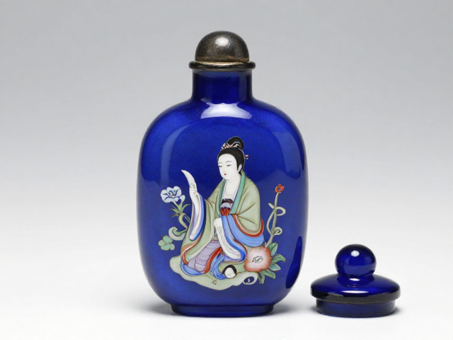 宝蓝色玻璃的视觉张力与内画工艺的从属关系