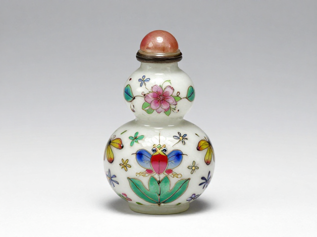 乾隆玻璃胎珐琅彩瓜蝶葫芦鼻烟壶,博物馆珍品鉴赏与历史价值解析