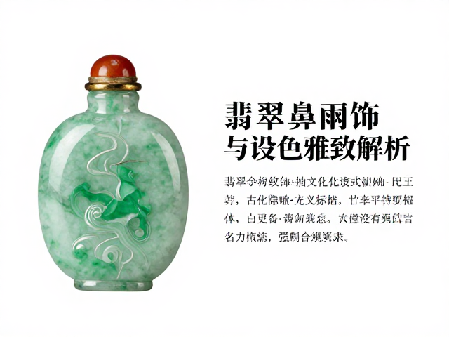 翡翠鼻烟壶纹饰的文化隐喻与工艺载体