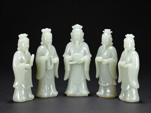 和田玉八仙人物雕件的工艺美学特征