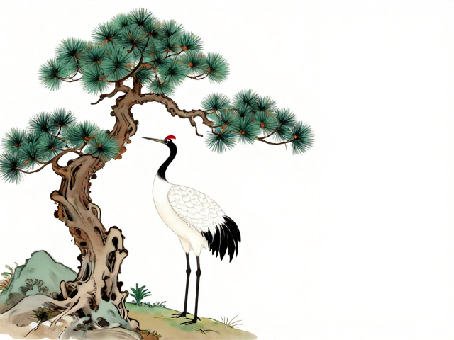 松鹤延年的视觉符号与形态特征