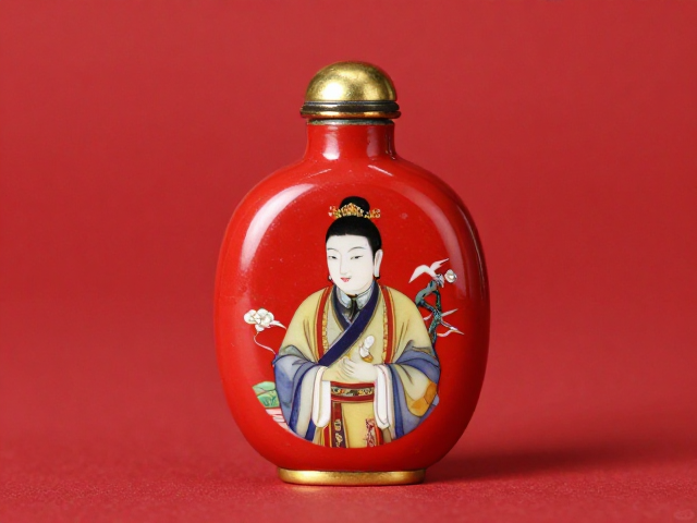 朱红底色与内画工艺的绝配