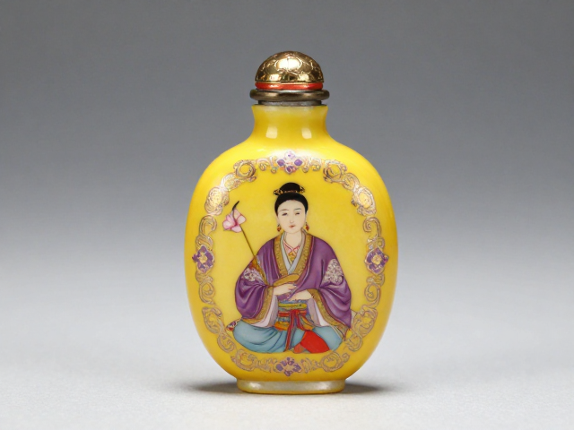 宫廷明黄鼻烟壶外画的视觉语言与色彩哲学