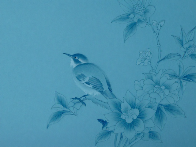 湖蓝内画:静谧色调中的视觉哲学