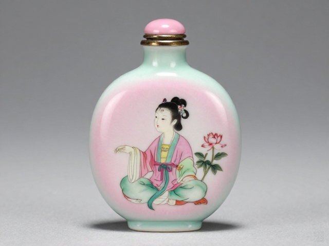 粉青釉色与内画工艺的视觉融合