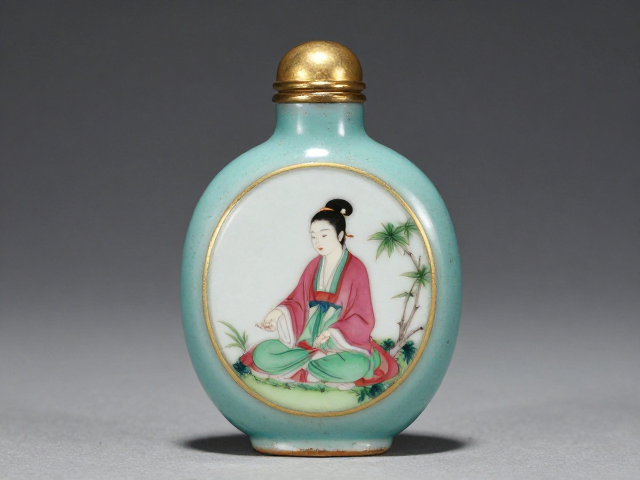 青蓝釉色与内画艺术的交融