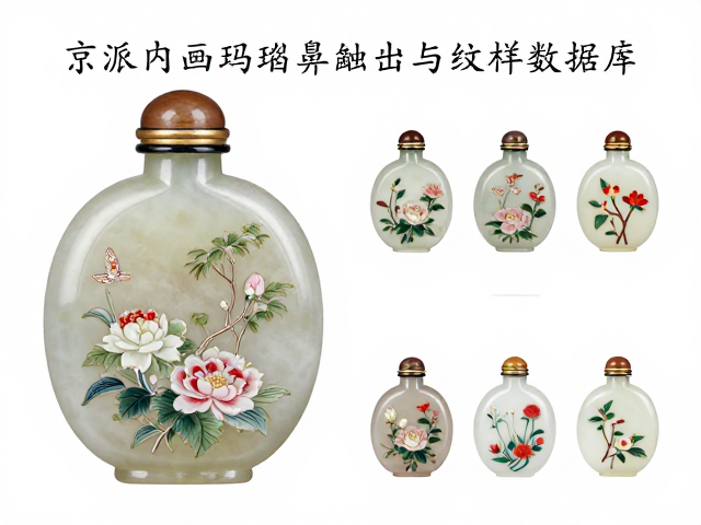 京派内画玛瑙鼻烟壶纹样数据库,揭秘非遗纹饰美学与收藏价值