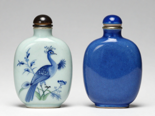 宝蓝釉内画鼻烟壶的艺术细节与鉴赏要点