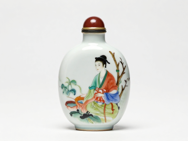 景德镇瓷胎鼻烟壶，陶瓷胎釉原色外画，尽显自然斑斓之美