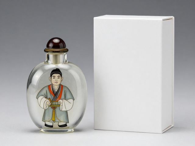 谭鑫培像玻璃内画鼻烟壶,独立盒装珍藏,现代学院派非遗技艺赏析