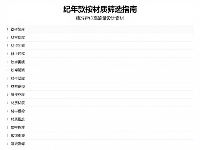 纹样数据库，纪年款按材质筛选指南，精准定位高流量设计素材