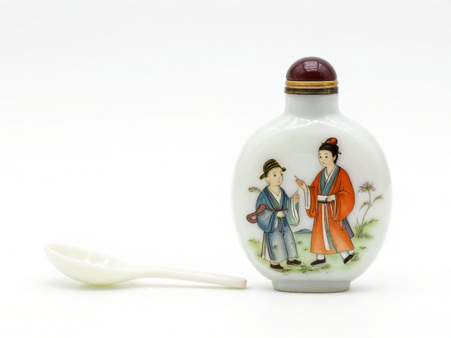 配套小勺与鼻烟壶本体的形态呼应