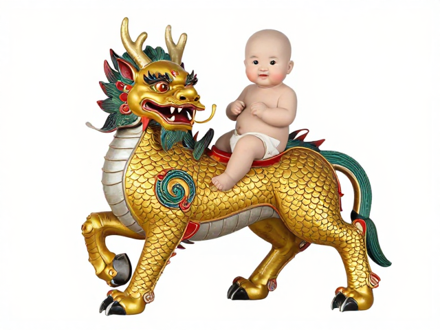 晚清麒麟送子图,粤派工艺如何演绎宫廷与民间风尚