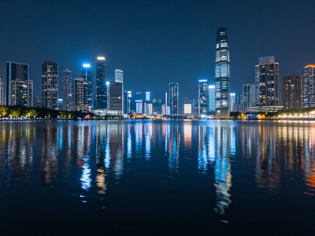 水光夜景下的未来科技感,倒影增强打造沉浸式光影盛宴