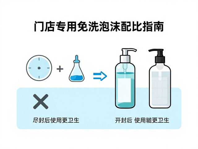 门店专用免洗泡沫配比指南，开封后尽快使用更卫生
