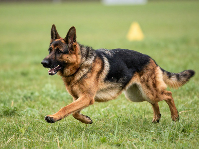 德国牧羊犬飞球竞速接力训练,气味搜索实战技巧