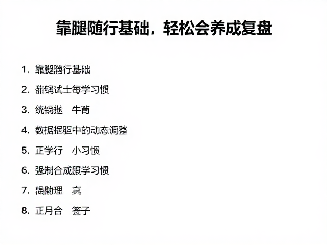 每周复盘:数据驱动的动态调整