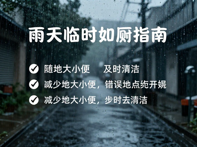 雨天室内临时如厕指南,减少随地大小便,错误地点及时清洁