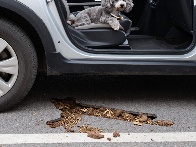 贵宾犬乘车避坑洼的安全考量