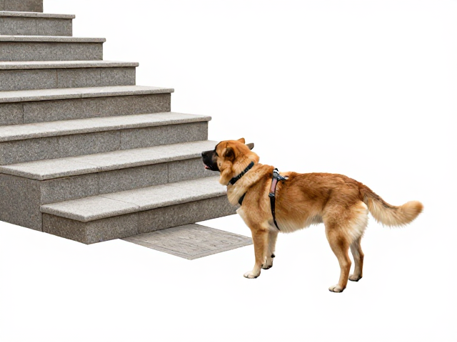 视障辅助犬的阶梯与坑洼识别机制