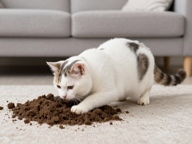 理解猫咪刨土抓挠的本能动机