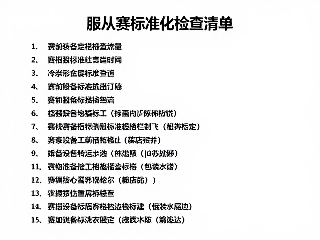 服从赛标准流程，装备检查与安全围栏设置指南
