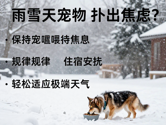 雨雪天宠物外出焦虑?保持喂食规律,住宿安抚,轻松适应极端天气