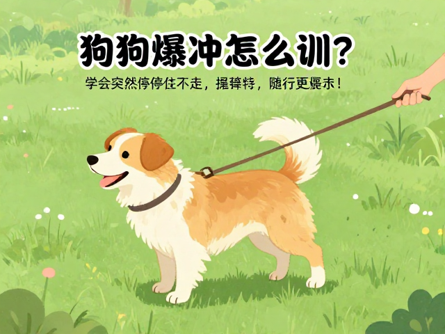 狗狗爆冲怎么训?学会突然停住不走,保持牵引绳松弛,让后退随行更有效