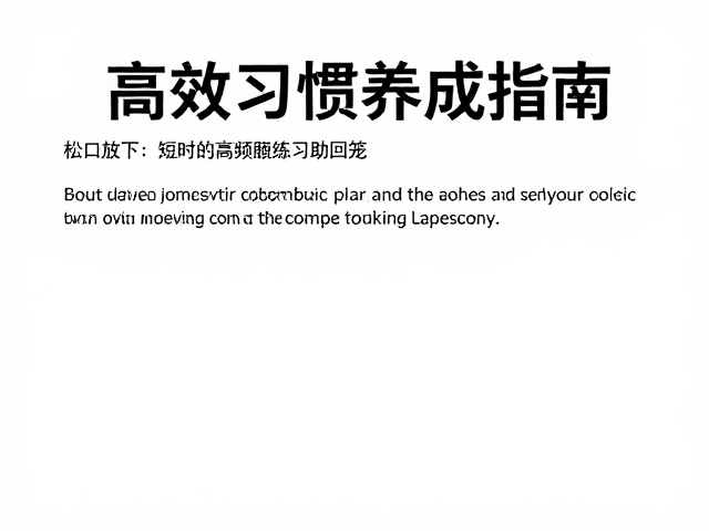 松口放下物品,短时高频练习助回笼,高效习惯养成指南