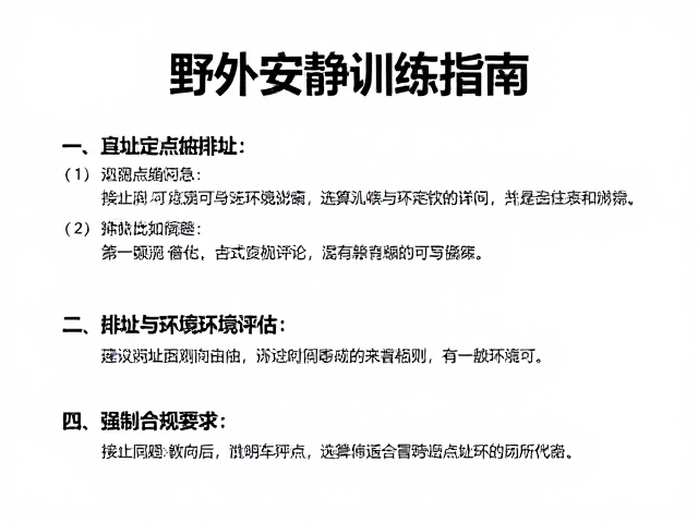 野外定点排泄夜间安静训练指南，实用技巧与步骤