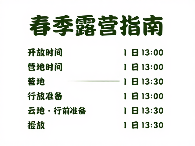 春季露营指南,营地开放时间及夏季避暑路线推荐
