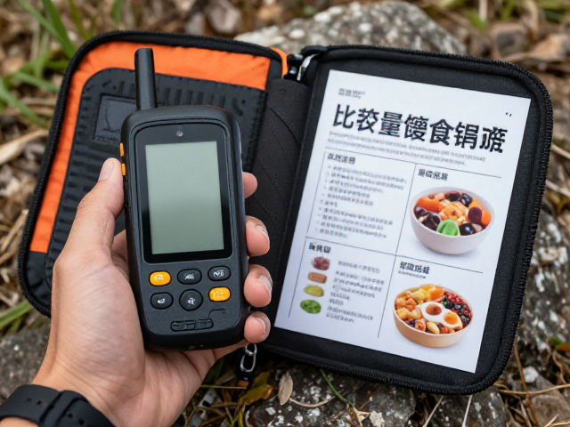 户外求生必备,手持GPS导航仪搭配修补包与高热量饮食指南