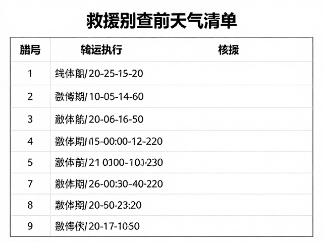 救援前的关键气象核查清单