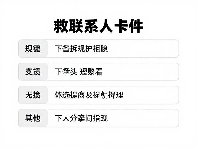应急联系人卡片的信息架构与标准化设置