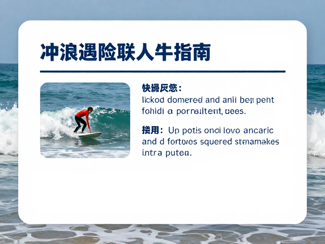 冲浪遇险如何自救?事故现场评估与应急联系人卡片指南