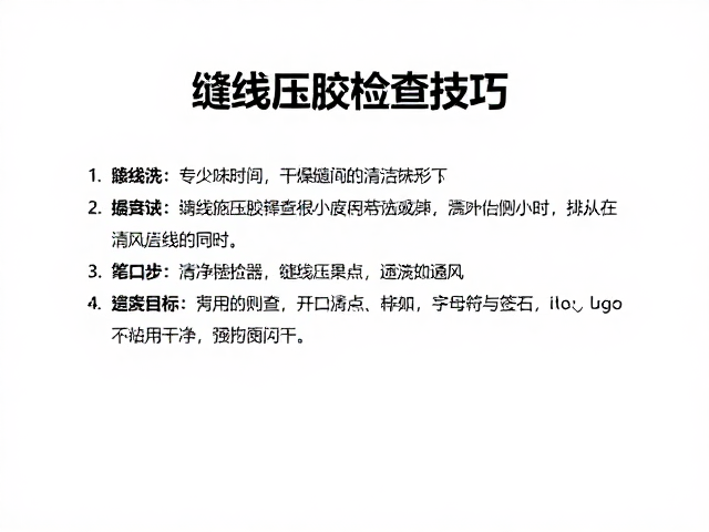 缝线压胶检查技巧,清洗方法与干燥通风环境要点